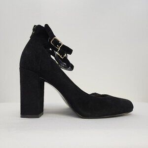 Nine West Socialite Black Suede Heels 7.5